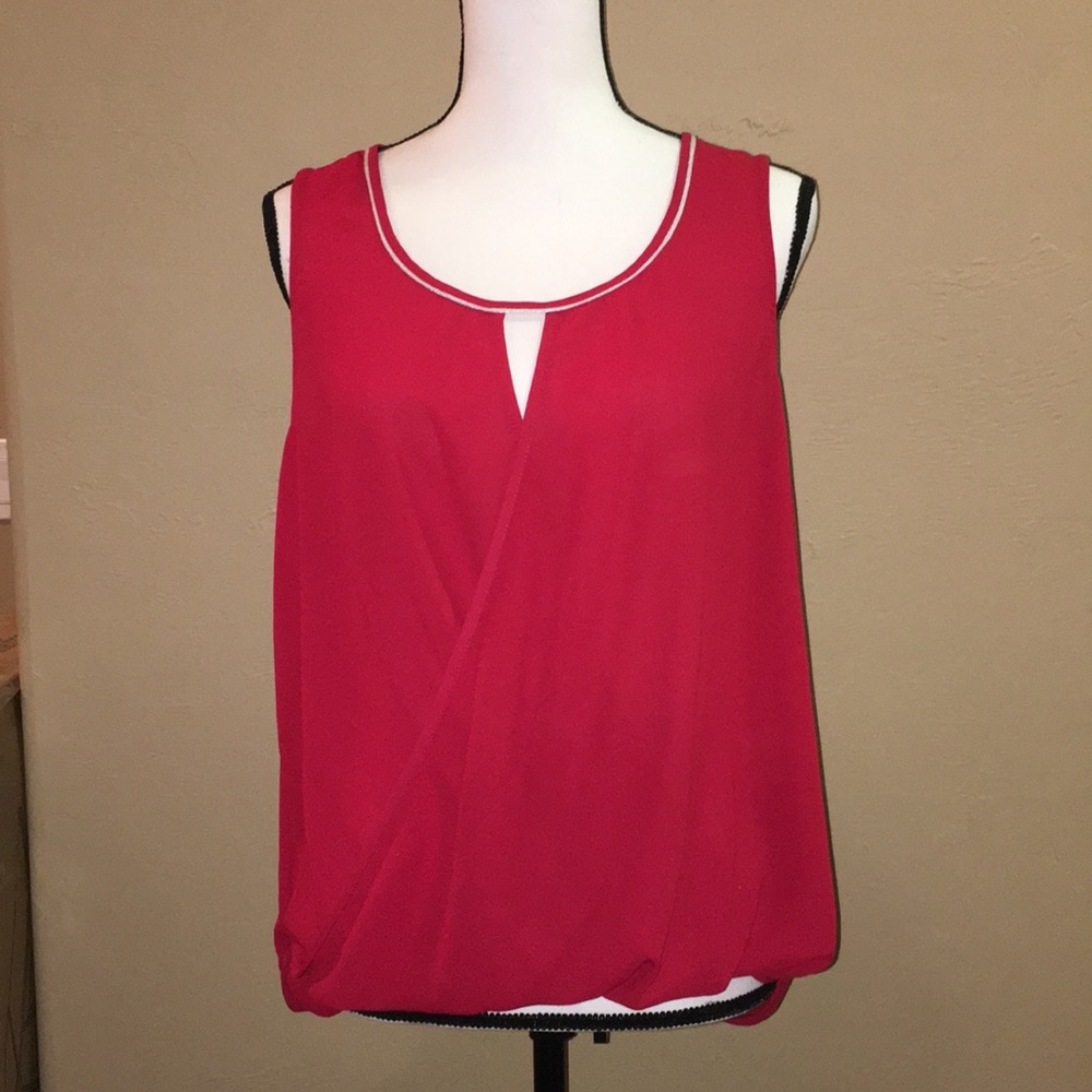 Red Cover Up Top w/Crisscross Front & Back